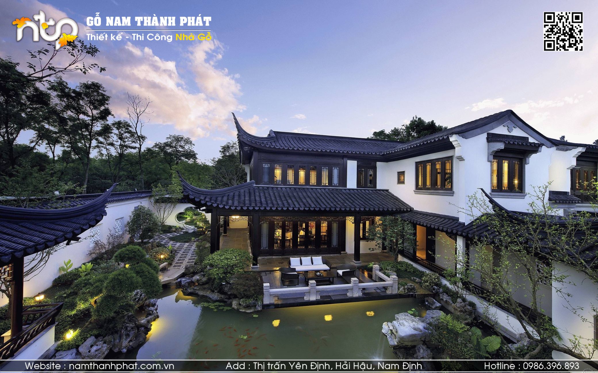 Mẫu nhà gỗ cấp 4 truyền thống phong cách Trung Quốc